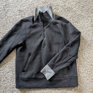 Kit and Ace Half Zip Sample Black Grey Sz S Rare